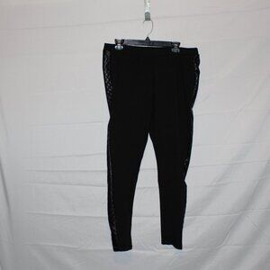 Carmen Marc Valvo - Leggings w/ Quilted Faux Leather Sides - Black - XL